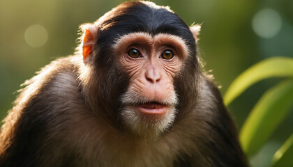 Fototapeta premium Cute Monkey Portrait in Jungle 