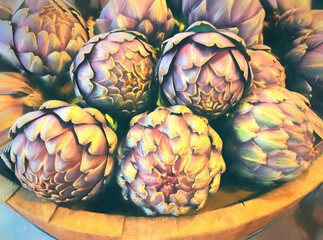 Artichokes for sale in a french market