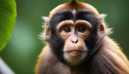 Fototapeta premium Cute Monkey Portrait in Jungle 