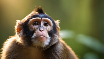 Cute Monkey Portrait in Jungle	
