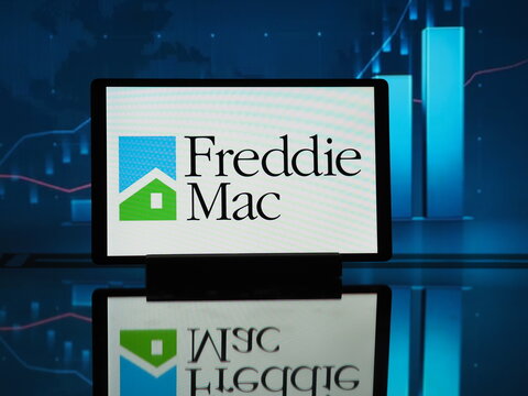 In this photo illustration, Federal Home Loan Mortgage Corporation (Freddie Mac) logo seen displayed on a tablet