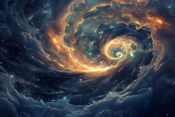 Harmonious swirls of nebula clouds in space Depicting the beauty of the cosmos