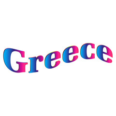 3D Greece text in gradient