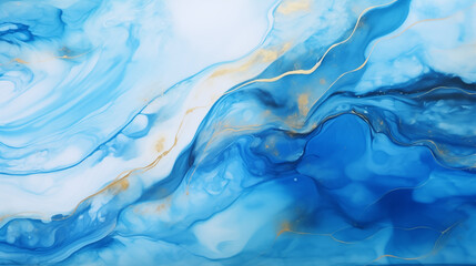 abstract blue paint background with marble pattern