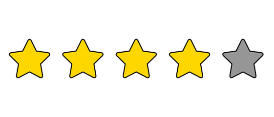 Five star rating icon vector. Customer feedback review sign symbol
