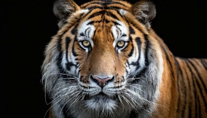 Portrait of a Tiger with a black background