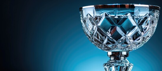 Fototapeta na wymiar Close-up view of a trophy made of glass or crystal