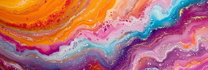 Fototapeta na wymiar Vibrant Abstract Fluid Art Background with Flowing Colors and Patterns