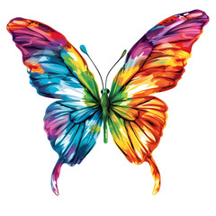 Butterfly heart sticker style on transparent background - Ai generated
