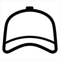 cap flat icon outline in the style of simple vector