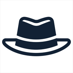 cap flat icon outline in the style of simple vector