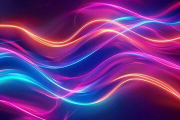 Obraz premium Digital Art wallpaper purple particles Waves and light abstract background with shining dots stars - abstract PC desktop 4k Wallpaper Background Concept 