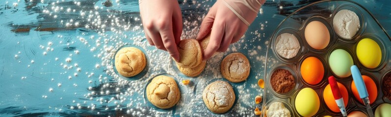 Baking easter cookies. Banner