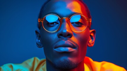 gay man posing with lights, respect for the lgbt community