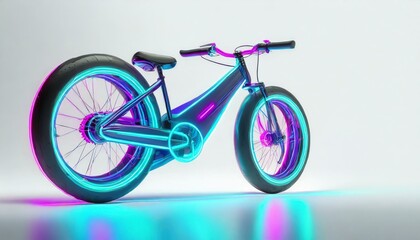 A 3D render of a futuristic aerodynamic bicycle, white background, room for copy