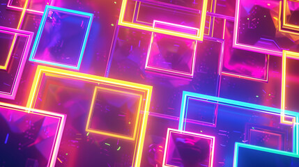 
quadro de luz neon colorido, renderização em 3D photo - obrazy, fototapety, plakaty