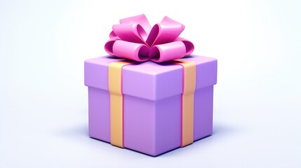 Fototapeta premium 3d 3D-rendered cute gift icon isolated on a white background