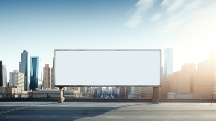 Obraz premium Outdoor Billboard sign advertising mock up, blue sky background.