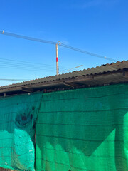 green net with roof of the home