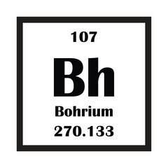 Bohrium chemical element icon