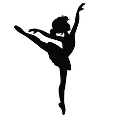 Cute little ballerina girl vector cartoon illustration © primus44