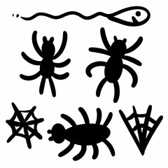 black silhouettes of halloween spider