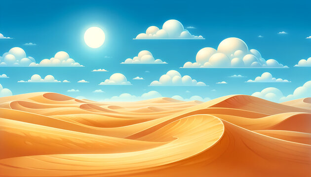 Dreamlike desert landscape: a vibrant setting for magical storytelling.
Generative AI.
