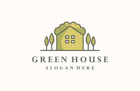green house logo real estate nature symbol