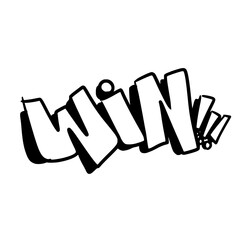 Graffiti word Win, vector