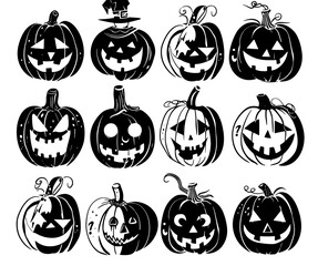 halloween pumpkin icons.