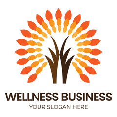 simple and modern tree logo for wellness business