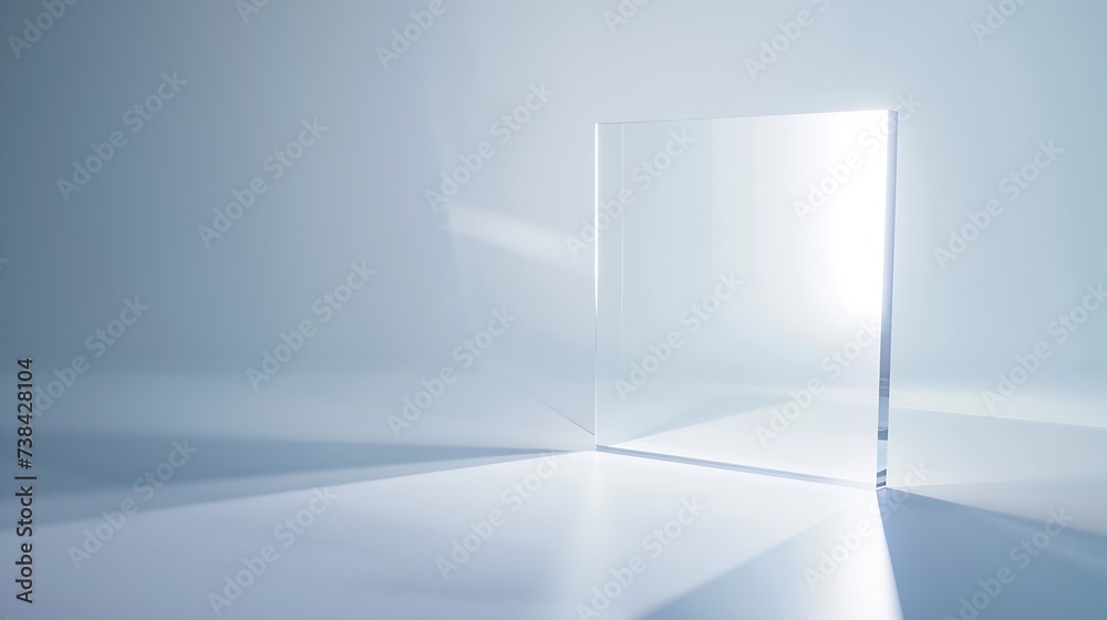 Poster a transparent square acrylic board : generative ai