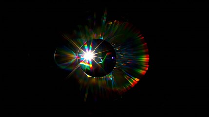 Lens flare effect on black background Abstract Sun burst sunflare for screen mode using Sunflares...