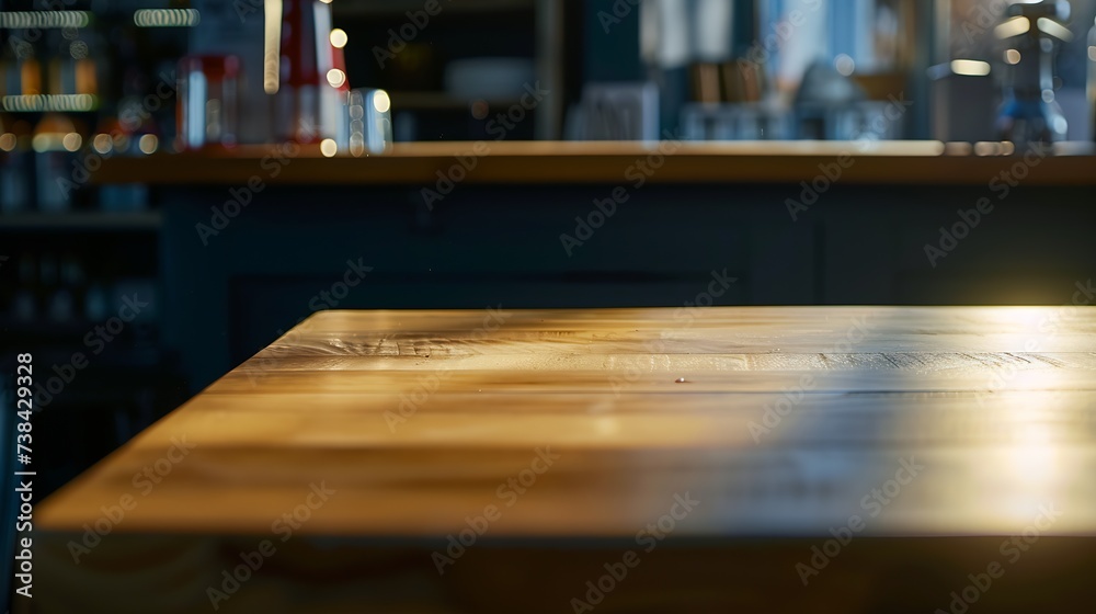 Poster table top counter bar restaurant background : generative ai
