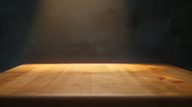 Empty wooden table top for cafeteria bar coffee shop background For product display : Generative AI
