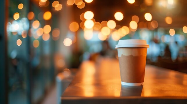 Background blurred couter coffee bar Resturant cafe cafe blurred background with bokeh : Generative AI