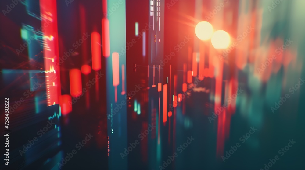 Aufkleber stock market or forex trading graph and candlestick chart suitable for financial investment concept.