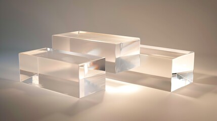ACRYLIC BLOCKS 4 SOLID CLEAR PERSPEX BLOCKS PLINTHS Acrylic Rectangular Oblong Plinths for Product Photography Props or Retail Jewellery Displays Transparent Acrylic Pedestal Clipping  : Generative AI