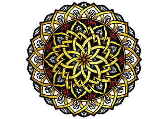 Flower mandala decorative element vintage oriental pattern Vector illustration Islam, Arabian, Indian, Moroccan, Spanish, Turkish, Pakistani, Chinese, mystical, Ottoman patterns, coloring book page.