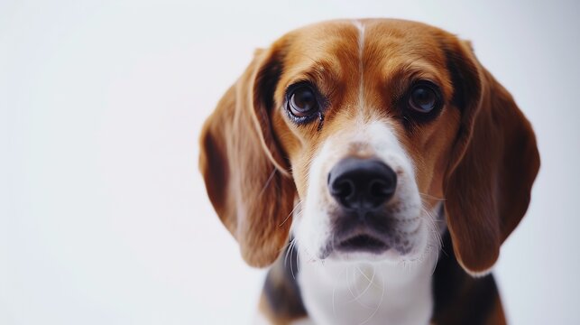 beautiful beagle dog isolated on white : Generative AI