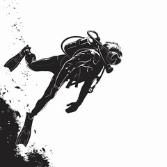 Scuba Diving Person Illustration