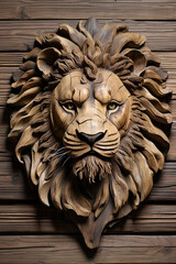 lion head on a door