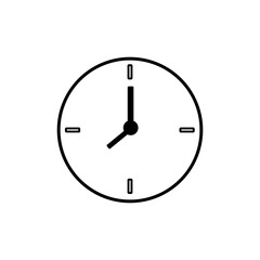 Drawn clock on white background