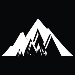 mountain vector icon. Black background - 738435366