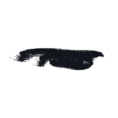Stroke of black paint on white background 
