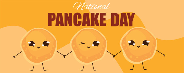 Drawn banner for National Pancake Day