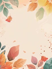cute fall spring seasonal pastel blank
background , AIgenerated