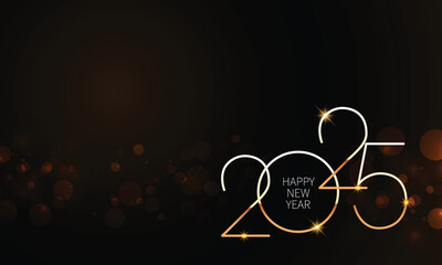 2025 Happy New Year Background Design. Greeting Card, Banner, Poster. Vector Illustration.