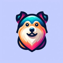 A playful and modern logo for a dog-related business or organization, using a gradient color palette