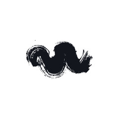 Fototapeta premium Stroke of black paint on white background 